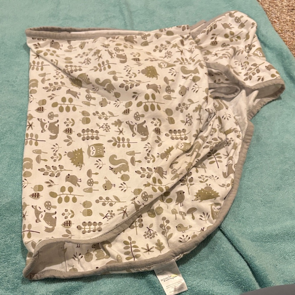 Miracle blanket swaddle. Forest animal friends.